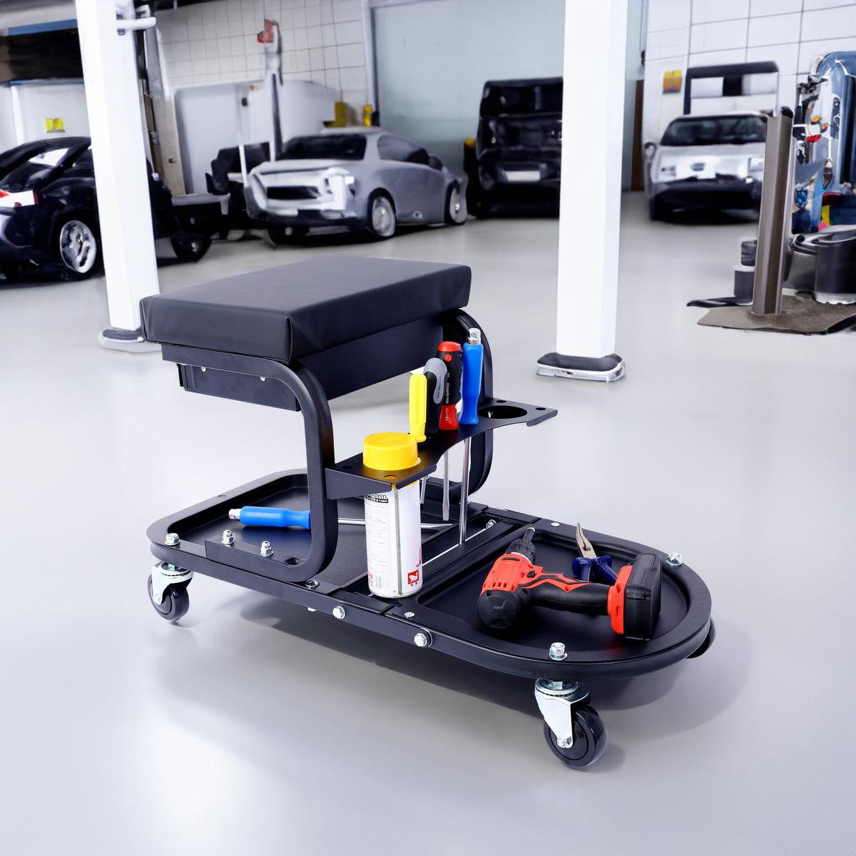 Ultimate Rolling Details and Multifunctional Car, 15'1/2 "x 8'3/4" x 18'1/2 "- Black - V.I.P Digital Presence