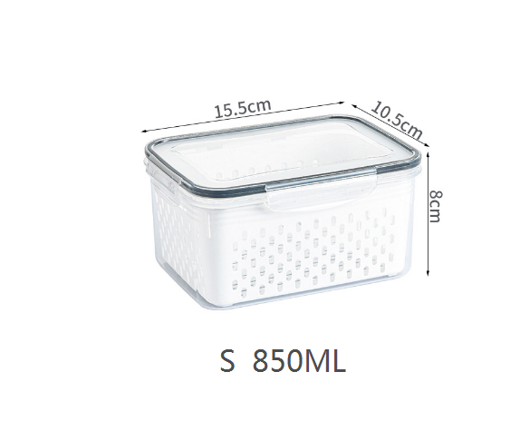 Kitchen food sealed preservation box fruit and vegetable drainage plastic storage box with lid - V.I.P Digital Presence
