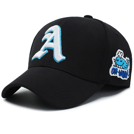 Fashion Gothic Letter A Side Whale Embroidery Baseball Caps Spring and Autumn Outdoor Adjustable Casual Hats Sunscreen Hat - V.I.P Digital Presence
