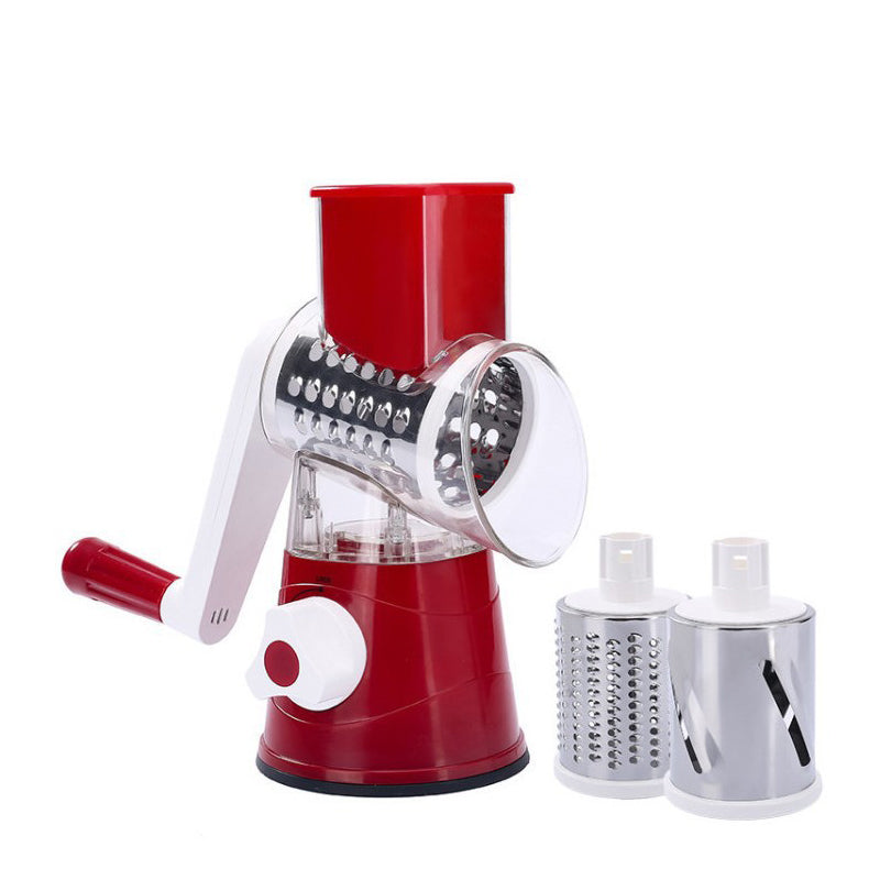 5-in-1 Cheese Grater: Gourmet, Rotary with Hand Crank, 10 Blades (3 Blades-C), for Cheese & Vegetable Slicing. - V.I.P Digital Presence