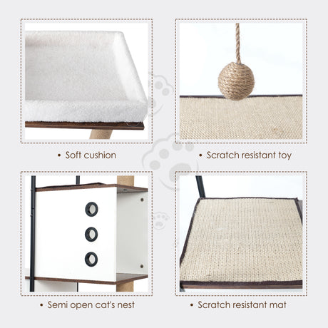 cat climbing frame,Cat Tree,Modern Cat Tower, Multi-Level Cat Condo with 1 Caves,2 Scratching Posts,Perch,for Indoor Cats - V.I.P Digital Presence