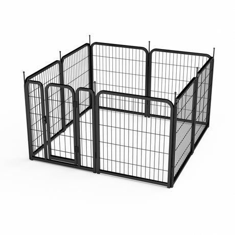 Outdoor dog fence, 8-piece board dog fence. 31 inch portable pet sports fence. Black, 26.3 inches wide x 31.5 inches high. - V.I.P Digital Presence