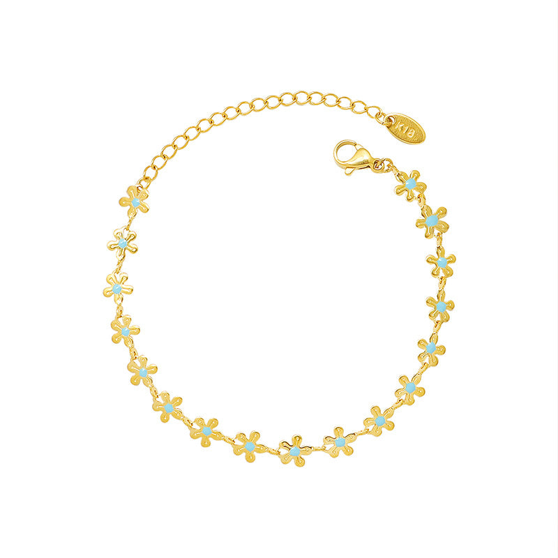 Golden Flower Blue Drip Oil Bracelet - V.I.P Digital Presence