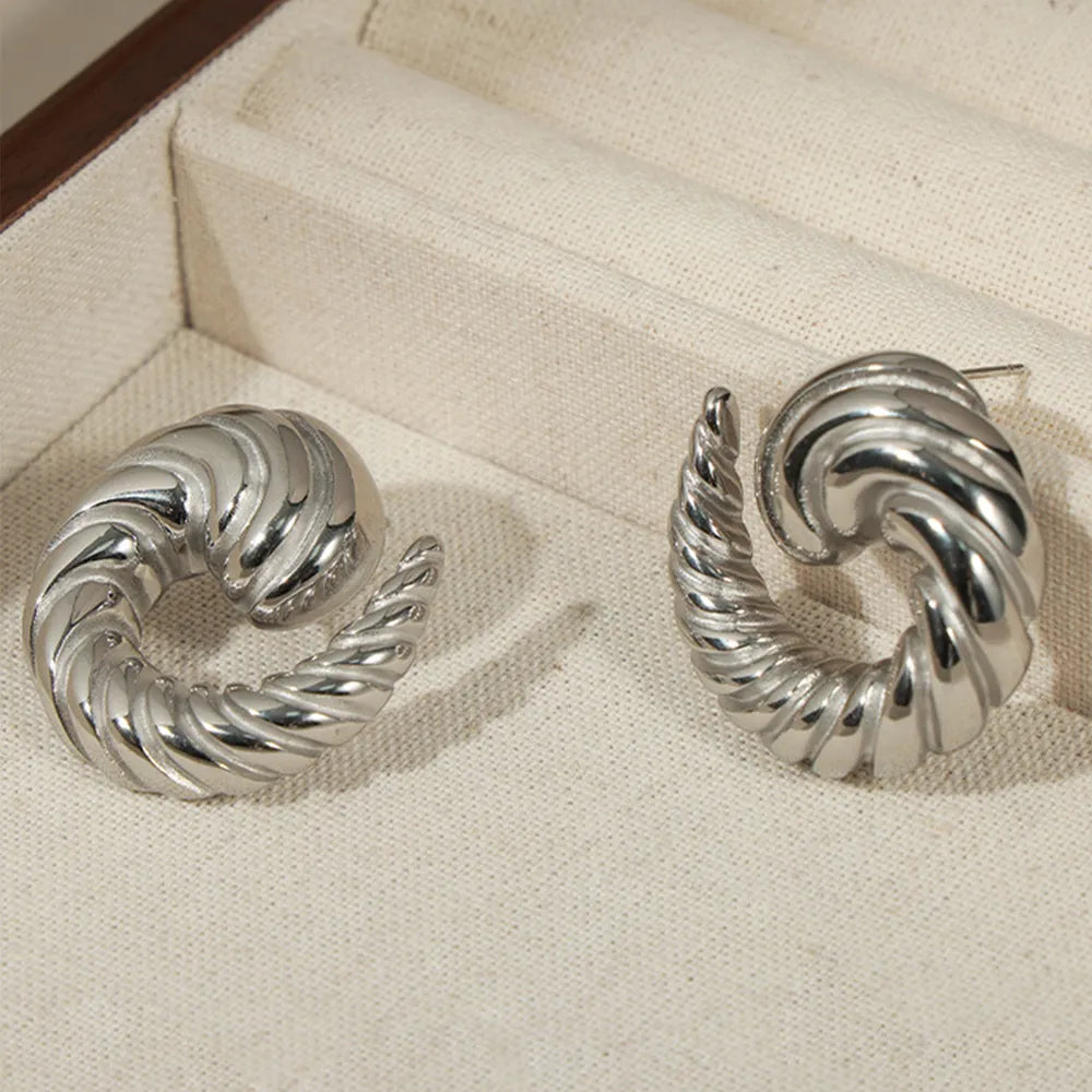 Titanium Steel Spiral Shape Stud Earrings - V.I.P Digital Presence