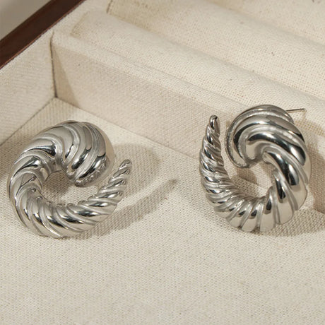 Titanium Steel Spiral Shape Stud Earrings - V.I.P Digital Presence