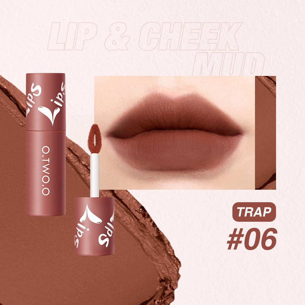 O. TWO. O Lip Clay Matte Face Lip And Cheek Dual-Use Powder Blusher Lipstick Air Lip Glaze Does Not Stick To Cup Lip Color 9144 - V.I.P Digital Presence