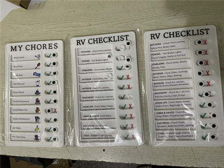 RV Memo Message Checklist Plastic Memo Plastic Board Record Checklist - V.I.P Digital Presence