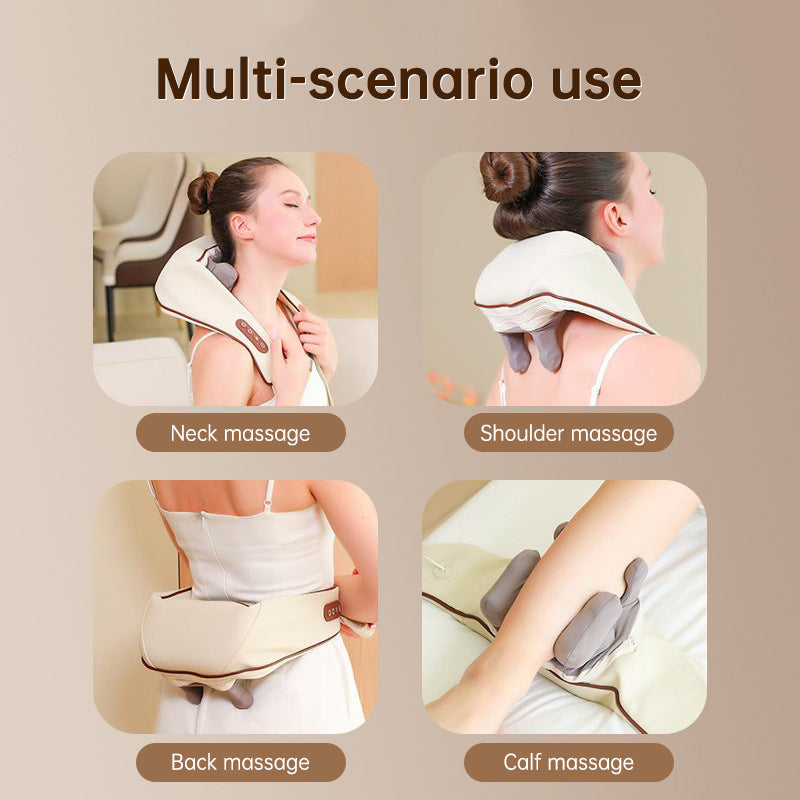 USB-C Rechargeable Kneading Massage Hot Compress Shiatsu Back Shoulder Neck Massager for Pain Relief - V.I.P Digital Presence