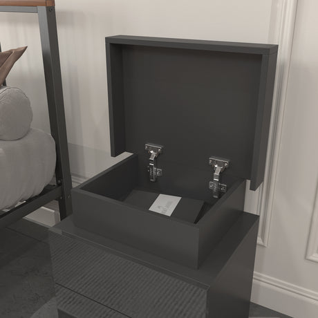 LED Black Nightstand Modern Multi-Colour LED Night Table Bedside Tables for Bedroom, Living Room - V.I.P Digital Presence