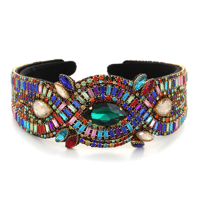Fashionable Super Flash Claw Chain Colorful Water Diamond Hair Hoop Cross Head Hoop Female - V.I.P Digital Presence