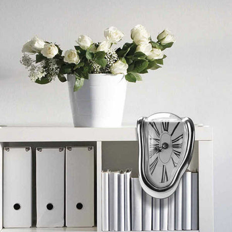 Twisted Corner Clock by Creative Home Decor: A Melting Clock with Roman Numerals, a Retro Time - Warp Wall Clock - V.I.P Digital Presence