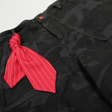 American Retro Camouflage Denim Seven-Quarter Shorts for Men, Loose Wide-Leg Multi-Pocket Design Workwear Five-Quarter Pants Trendy - V.I.P Digital Presence