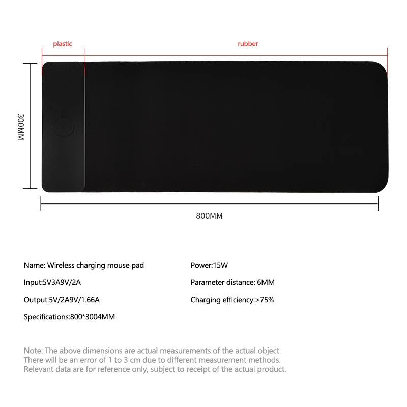 15W wireless charging mouse pad extra large fast charging computer gaming keyboard pad wireless charging rubber mouse pad - V.I.P Digital Presence