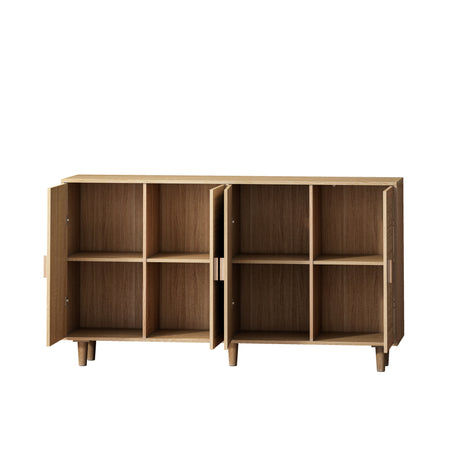 62.20"Elegant and Functional 4-Door Rattan Decorative Storage Cabinet,for Bedroom,Living Room,Office,Easy Assembl - V.I.P Digital Presence
