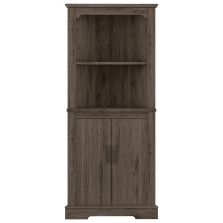 Tall Corner Cabinet with Doors for living room, bathroom,Dining Room or Kitchen,color:Dark walnut - V.I.P Digital Presence