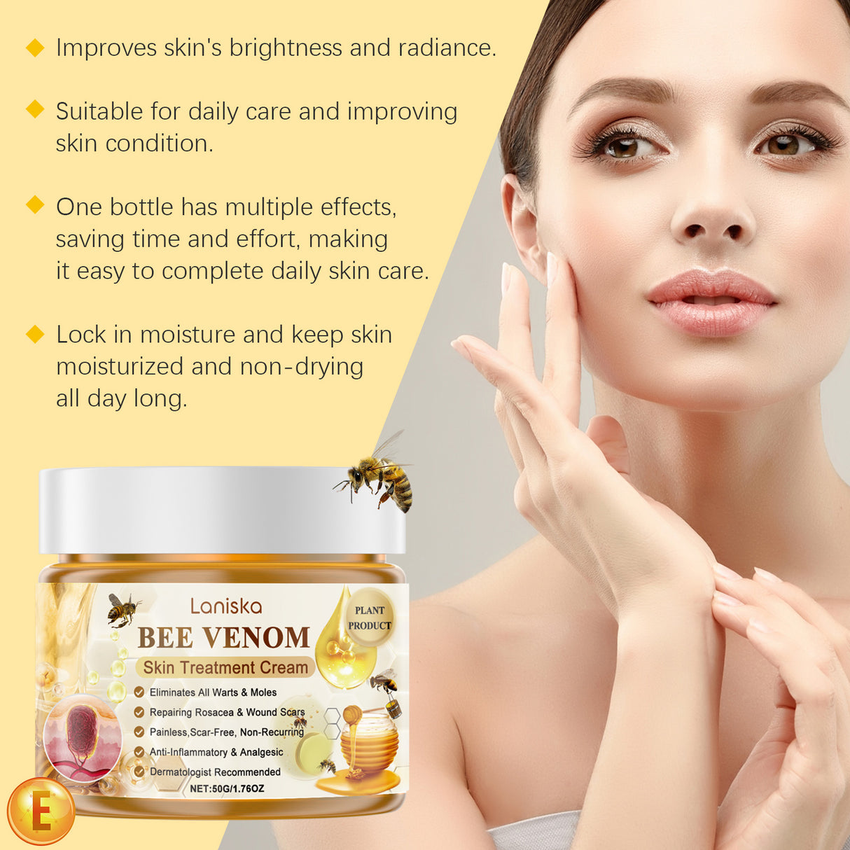 Bee Venom Skin Care Cream, Moisturizing, Repairing And Smoothing Skin Care Cream With Herbal Gentle Ingredients