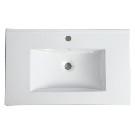 30 Inch Bathroom Ceramic Sink Basin, White - V.I.P Digital Presence