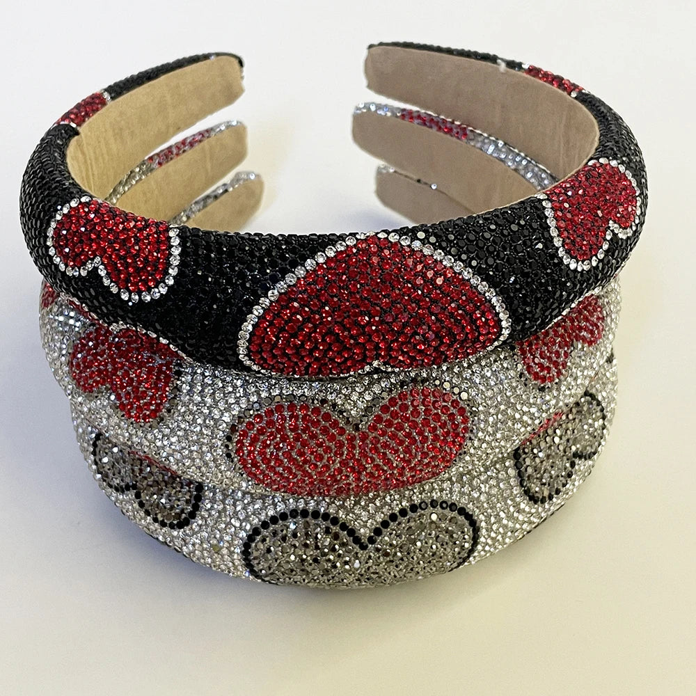 Sponge hair bands are simple and versatile with diamond inlay and heart-shaped hair accessories - V.I.P Digital Presence