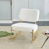Teddy suede material cushioned rocking chair unique rocking chair cushioned seat