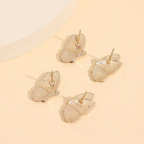 2 Piece Rhinestone Alloy Butterfly Stud Earrings - V.I.P Digital Presence