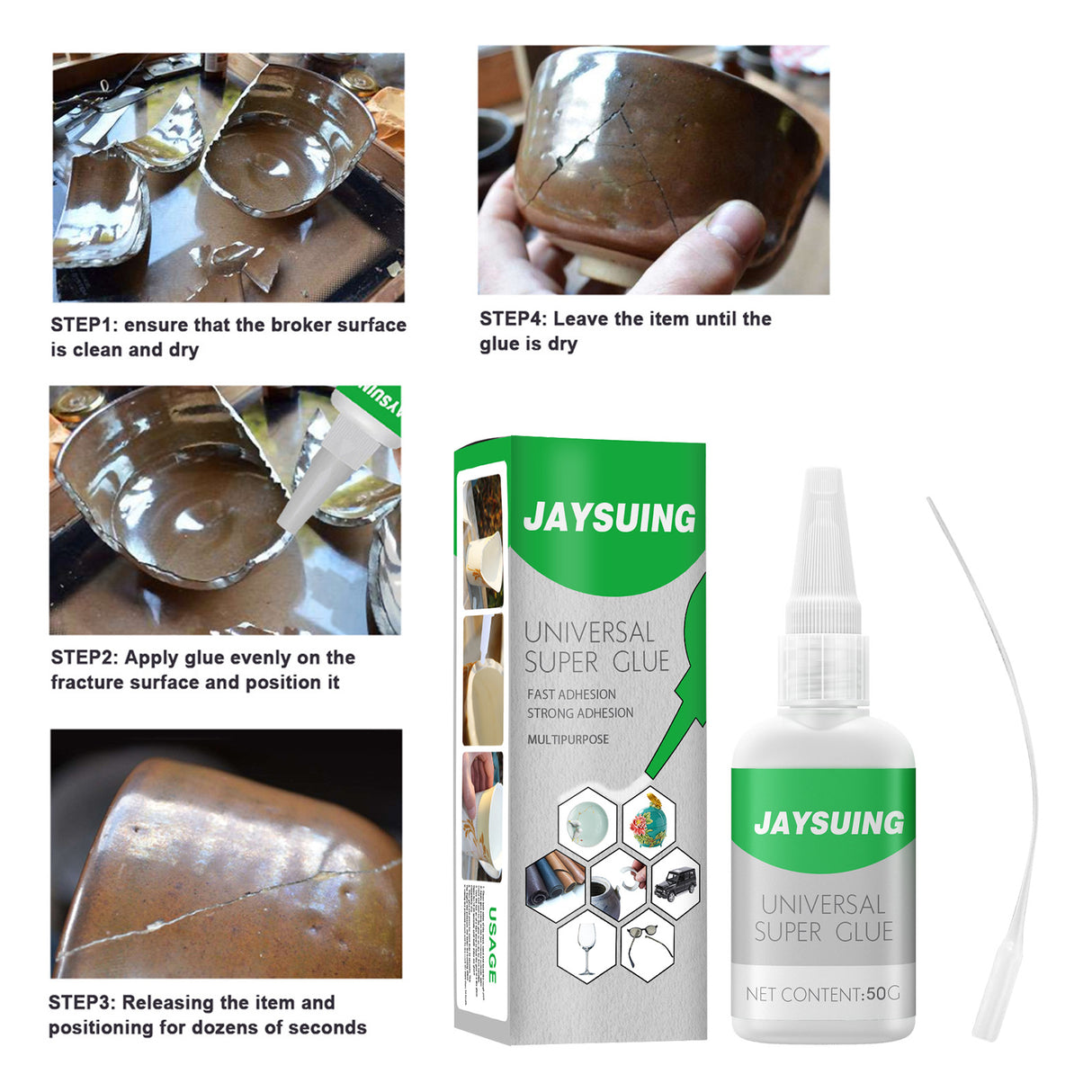 Jaysuing Multifunctional Adhesive Glue Repair Tile Leather Wood Repair Manual DIY Quick Dry Adhesive - V.I.P Digital Presence