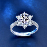 Mozambique 925 sterling silver ring with a female design sense, niche snowflake ring - V.I.P Digital Presence