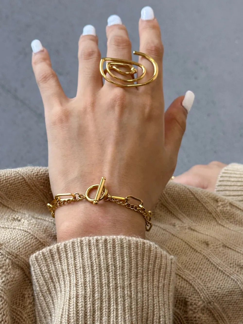 18K Gold-Plated Stainless Steel Chain Bracelet - V.I.P Digital Presence