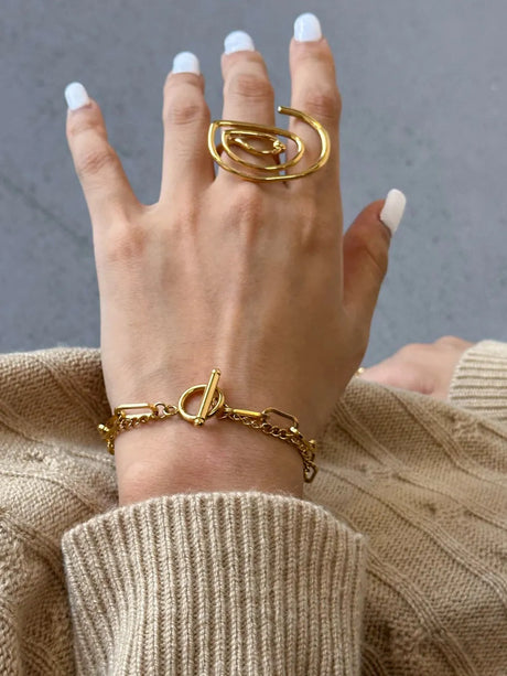18K Gold-Plated Stainless Steel Chain Bracelet - V.I.P Digital Presence
