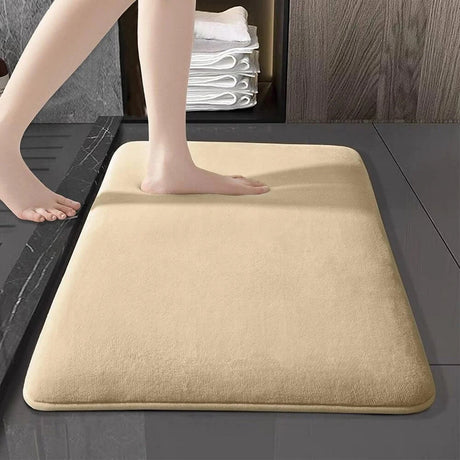 Thickened coral velvet solid color floor mat bathroom living room entrance water absorbing and non slip mat bedroom floor mat - V.I.P Digital Presence