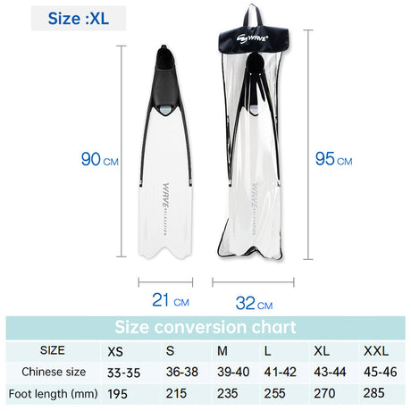 Professional Freediving Long Fins for Spearfishing, Diving, Snorkeling – PP+TPR, Anti - Skid - V.I.P Digital Presence