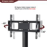 35.4 inch Black Multi-function TV Stand Height Adjustable Bracket Swivel 3-Tier - V.I.P Digital Presence
