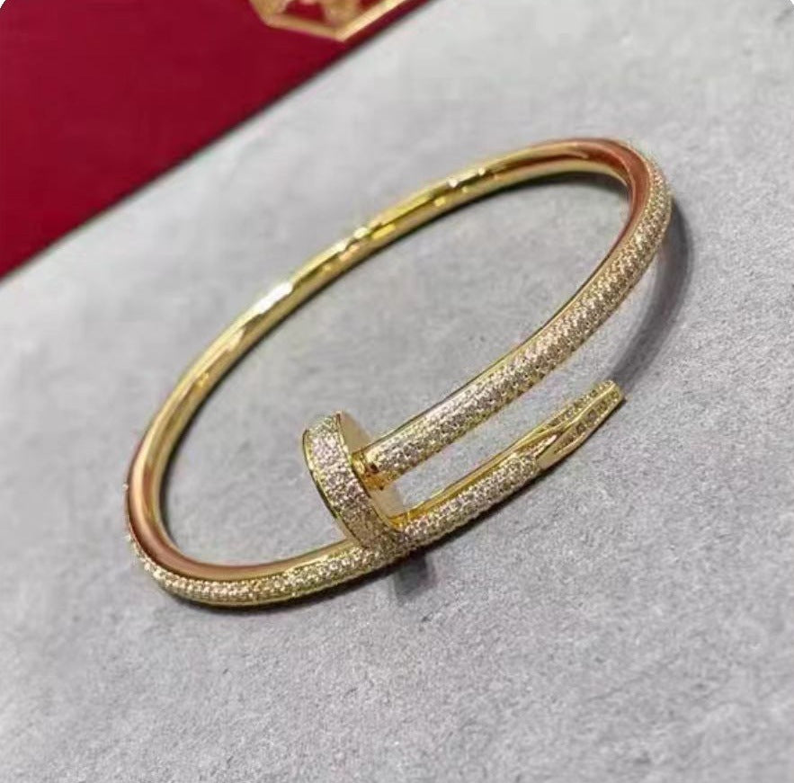 Precision Thick Plating Head and Tail Diamond Fashion Three-Circle Full Diamond Couple Bracelet - V.I.P Digital Presence