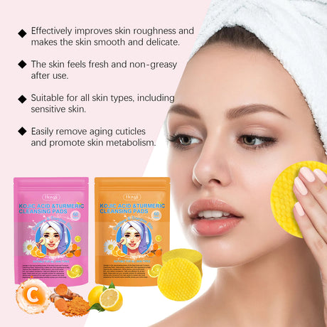 Turmeric Acid Cleansing Pad Gentle Exfoliating Deep Clean Non-Tight Improving Skin Cleansing Pad - V.I.P Digital Presence
