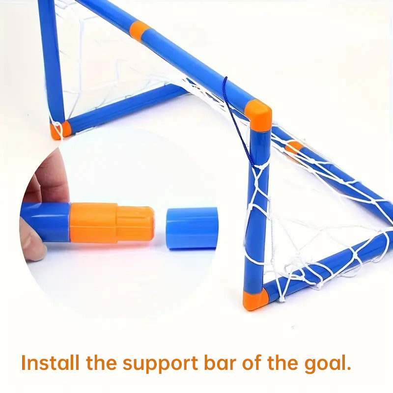 Mini foldable plastic soccer set, detachable posts, high-strength, indoor/outdoor, kids' bday gift - V.I.P Digital Presence