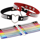 Japan's Harajuku Soft Girl Black Rhinestone Peach Heart Love-Shaped Collar Women's Neck Strap Collarbone Necklace Short - V.I.P Digital Presence
