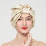 Double layer elastic simulation silk beauty makeup satin knotted hair care home French nightcap - V.I.P Digital Presence
