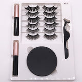 Eight Pairs Of Magnet False Eyelashes With Round Box Mirror Magnetic Iron-Absorbing Stone Eyelashes Magnetic Eyeliner Liquid Eyelashes - V.I.P Digital Presence