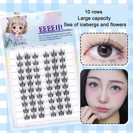 Sunflower Comics Pure Desire Eyelash Simulation Natural Thickening Large Segmented Trilogy False Eyelash Laziness - V.I.P Digital Presence