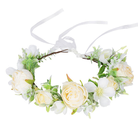 Hawaiian Wreath Wreath Simulation Flower Headwear Forest Fairy Girl Style Scenic Area Photo Headflower - V.I.P Digital Presence