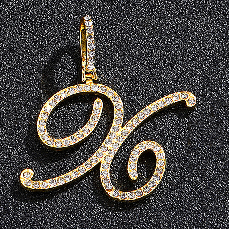 Hip hop accessories grass letter pendant melon seed buckle Cuban chain accessory - V.I.P Digital Presence