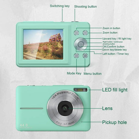 FHD 1080P Digital Camera  Compact Portable Digital Camera for Photography for Kid Adult Camcorder Camera - V.I.P Digital Presence