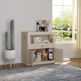 Squirrel cage acrylic panel with independent storage cabinet and wooden guinea pig room with bridge (L 31.50 x W 15.75 x H32.28) - V.I.P Digital Presence