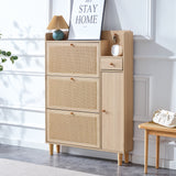 Modern minimalist storage cabinet MDF bed top cabinet Japanese rattan shoe cabinet, small home furniture - V.I.P Digital Presence