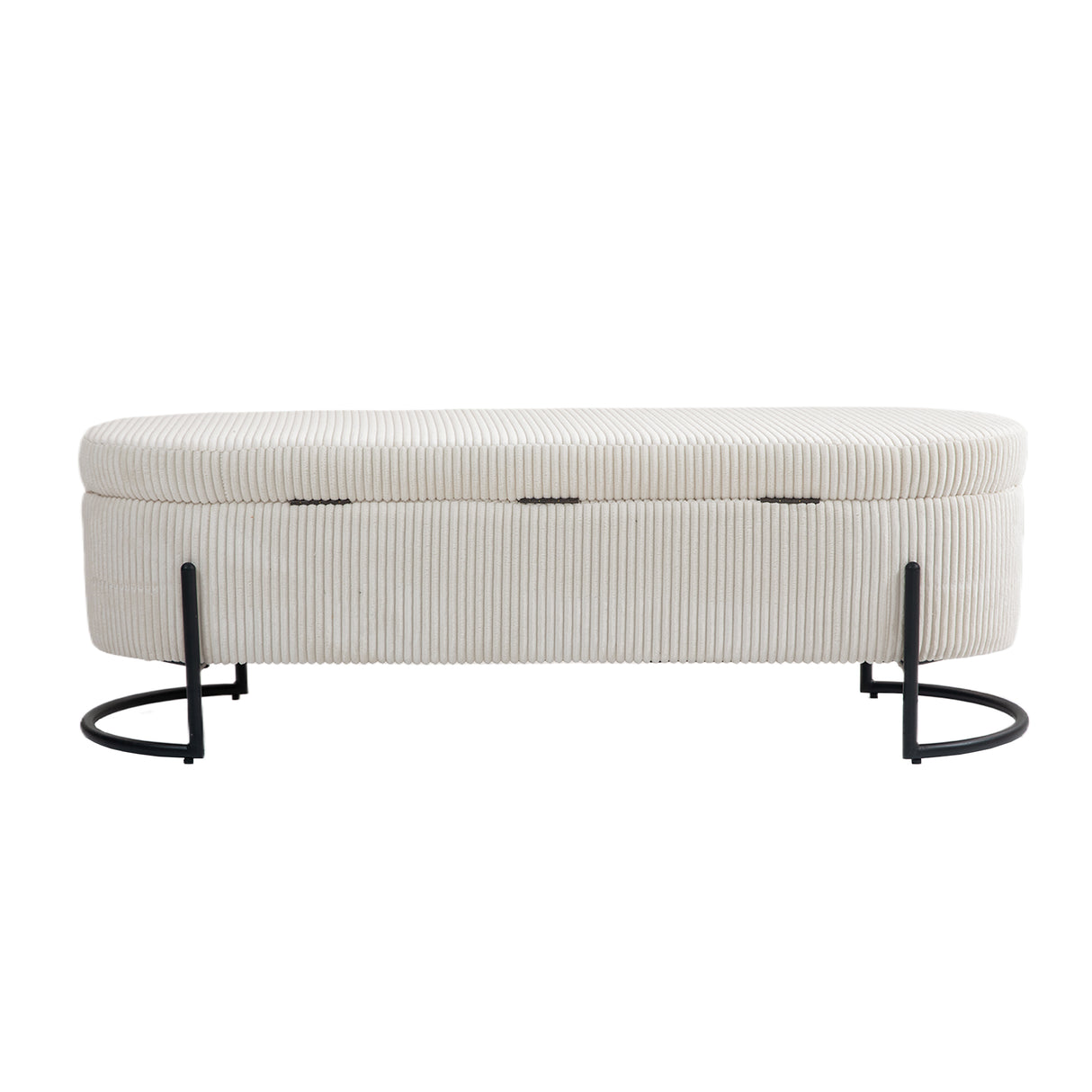 COOLMOR storage Ottoman chair with safety hinge and soft cushion fabric storage Ottoman stool (beige) - V.I.P Digital Presence
