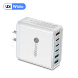 Fast charging mobile phone charger standard PD55W QC3.0+PD25W 3PD+3USB travel charging head