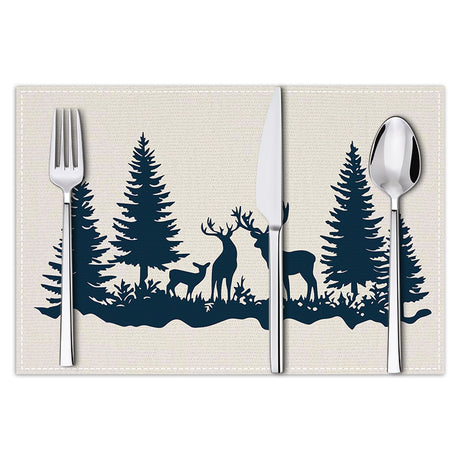 Christmas placemat reindeer print decoration insulation mat kitchen dining table coaster - V.I.P Digital Presence