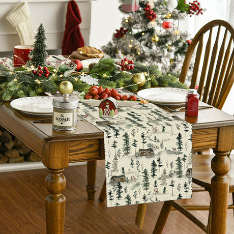 Christmas table flag holiday table decoration tablecloth pad printed reindeer tablecloth tea flag - V.I.P Digital Presence