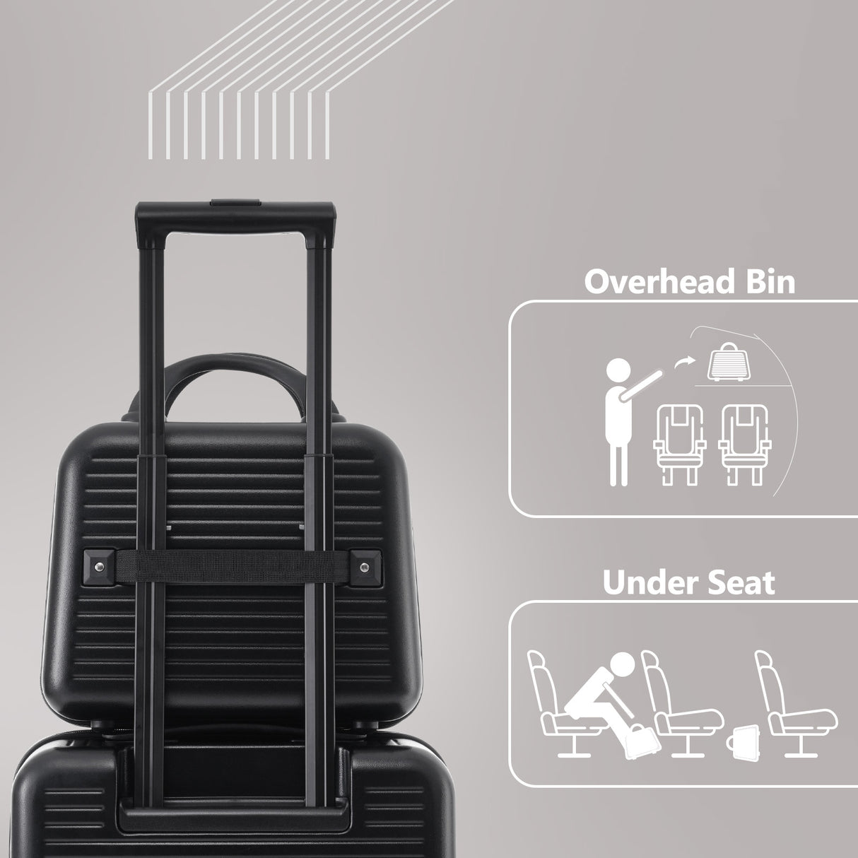 Carry-on Luggage 20 Inch Front Open Luggage Lightweight Suitcase with Front Pocket and USB Port, 1 Portable Carrying Case Black