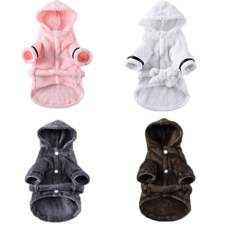 Pet Bathrob Dog Pajamas Sleeping Clothes Soft Pet Bath Drying Towel Clothes winter Warm pajamas for Puppy Dogs Quick Drying