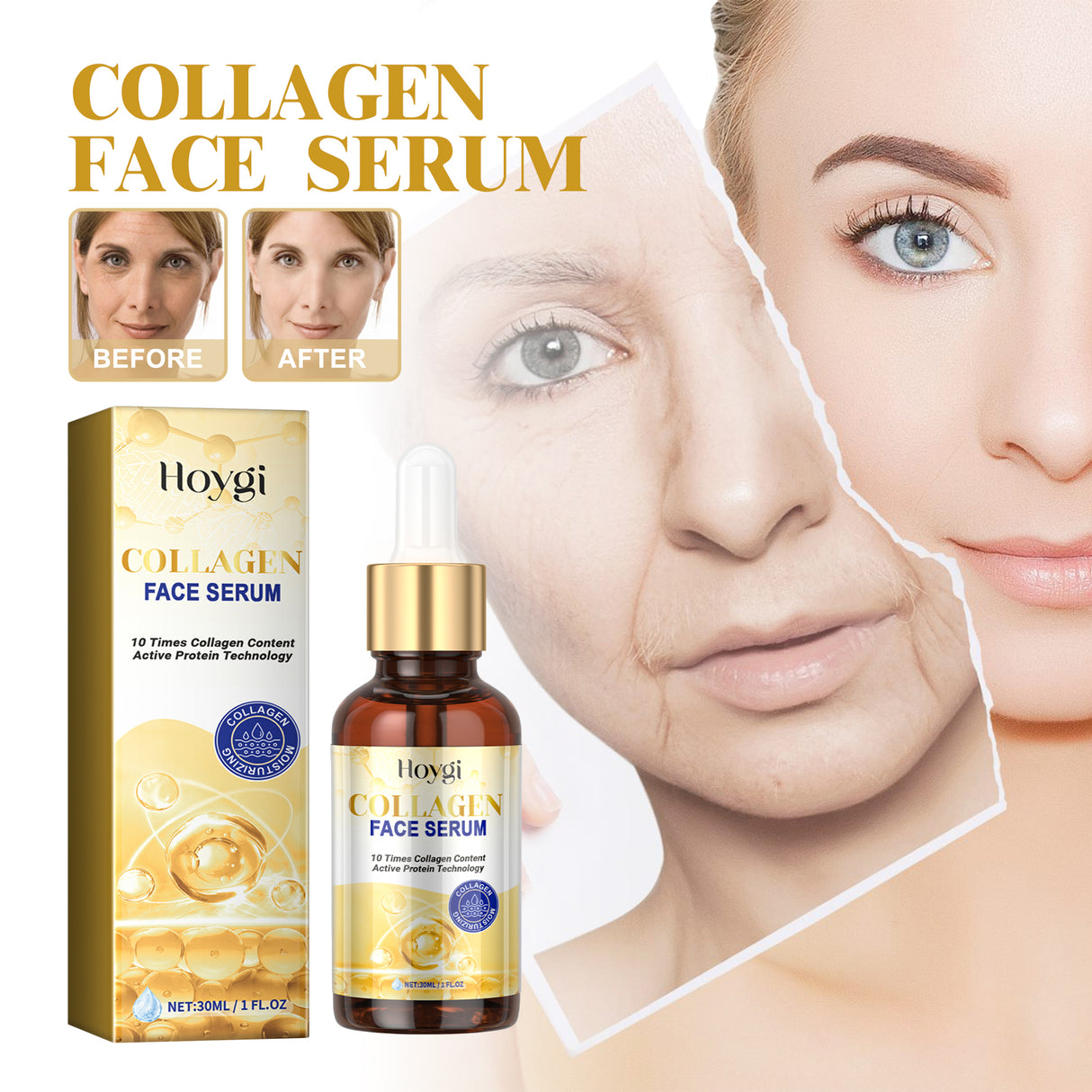 Collagen Face Serum, Moisturizing, Moisturizing And Firming Facial Skin, Cleaning, Anti-Wrinkle, Anti-Aging Eyes - V.I.P Digital Presence